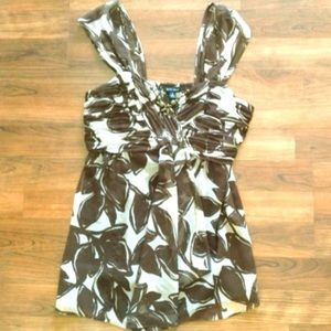 Nice West Brown and Tan flower blouse